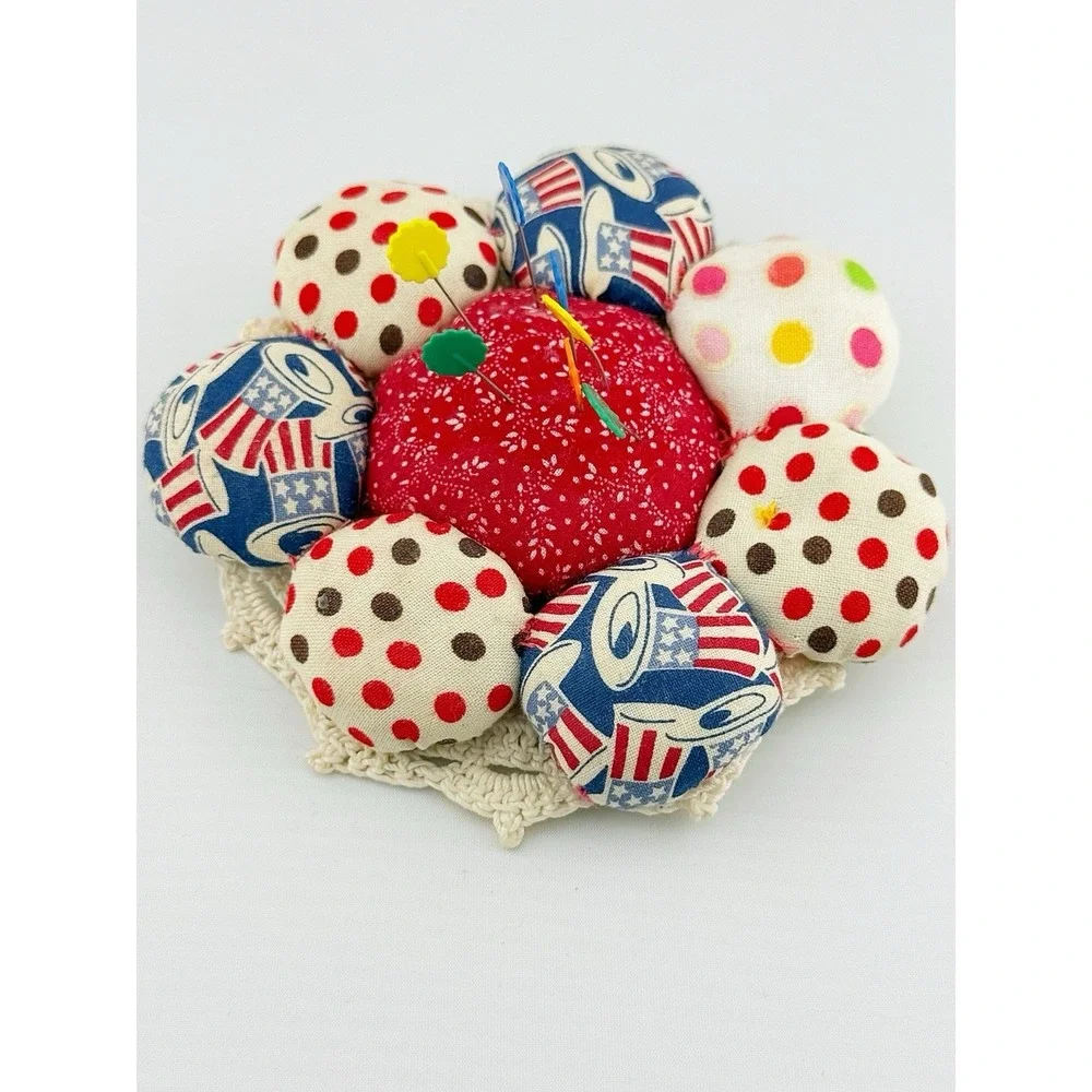 Vintage American Pie Style Pin Cushion By Pine Mountain Designs